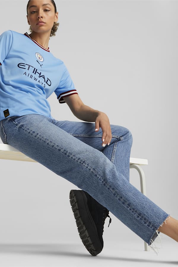 Manchester City F.C. Home 22/23 Replica Jersey Women, Team Light Blue-Intense Red, extralarge