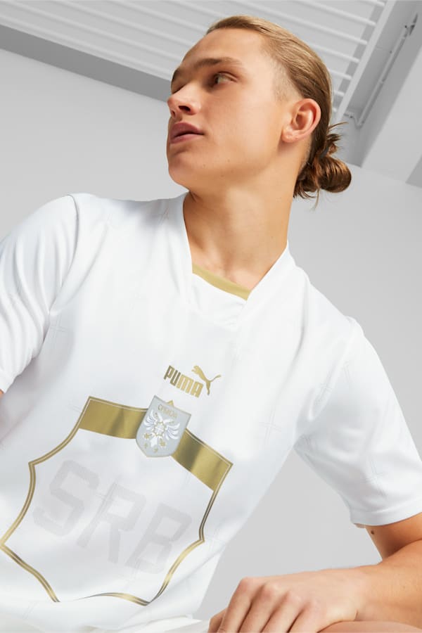 Serbia Away 22/23 Replica Jersey Men, Puma White-Victory Gold, extralarge