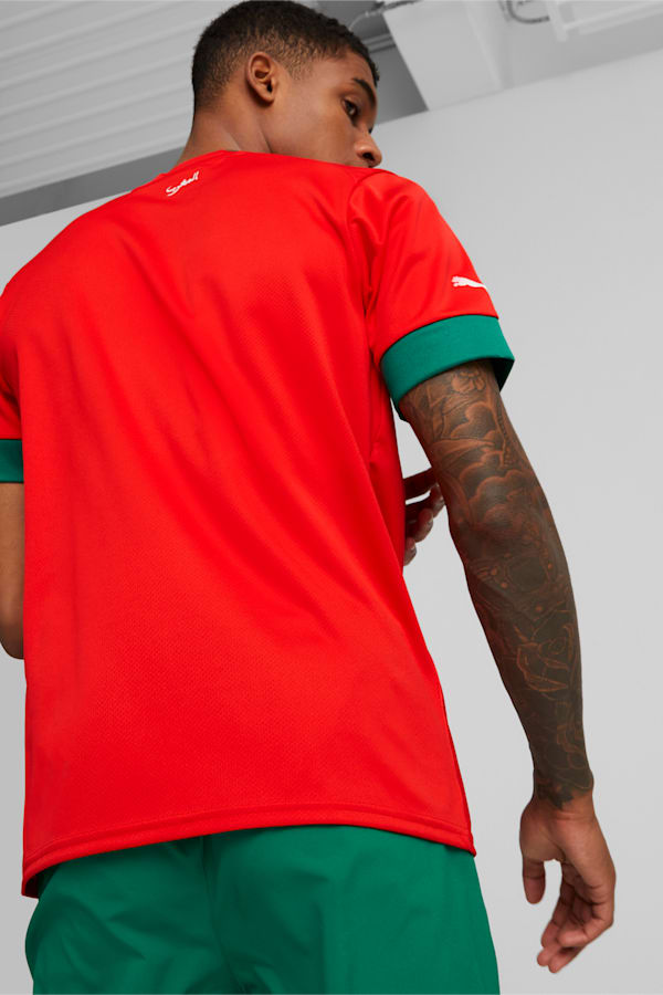 Morocco 2024 Home Jersey Men, Puma Red-Power Green, extralarge