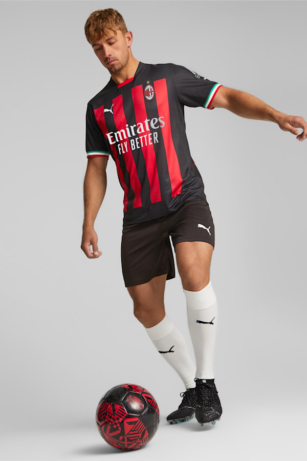 A.C. Milan Home 22/23 Replica Football Jersey Men, Puma Black-Tango Red, extralarge