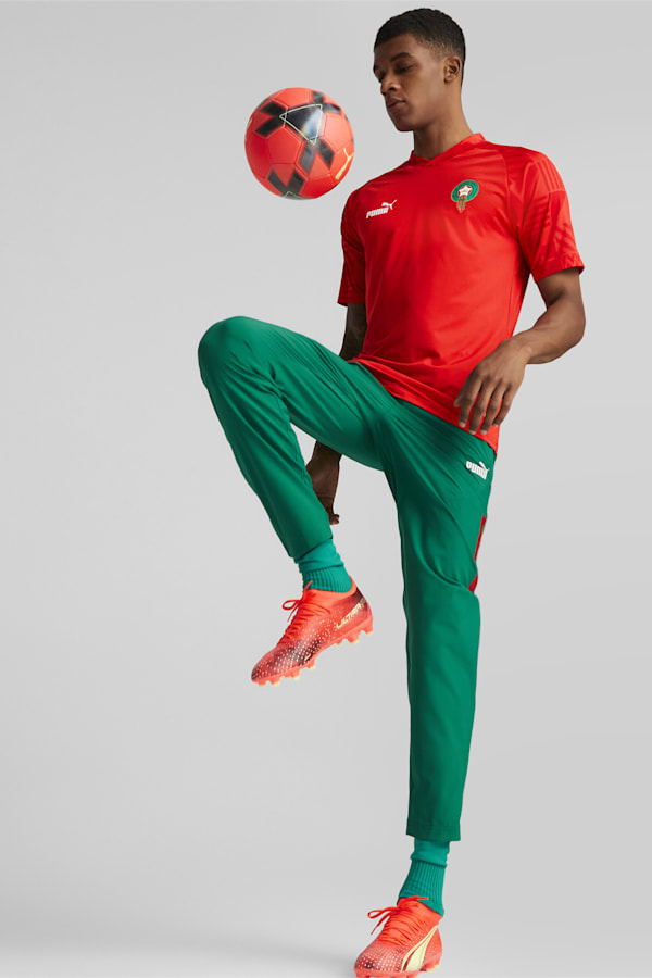 Morocco Football Pre-match Jersey Men, Puma Red-Power Green, extralarge