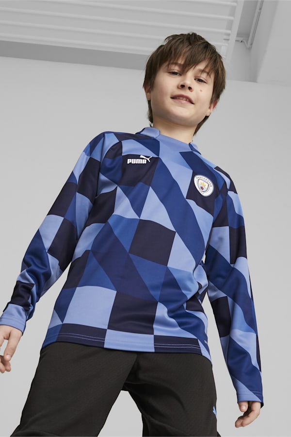 Manchester City F.C. Pre-match Sweatshirt Youth, Lake Blue-PUMA Navy, extralarge-GBR