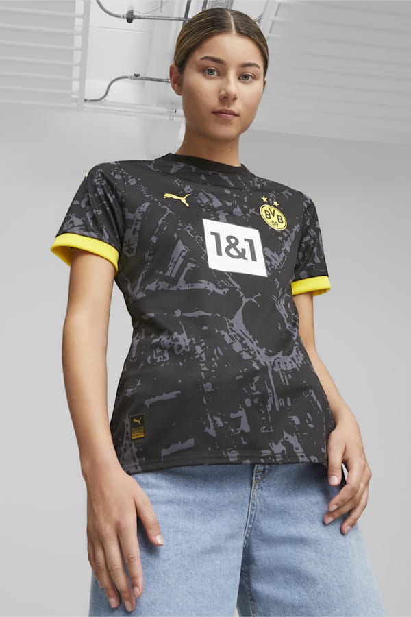 Borussia Dortmund 23/24 Women's Away Jersey, PUMA Black-Cyber Yellow, extralarge