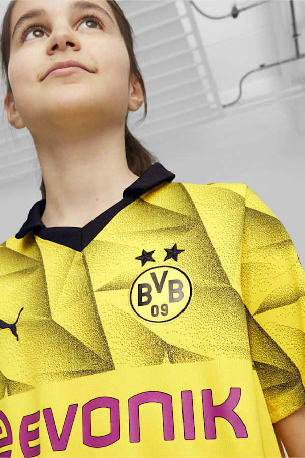 Borussia Dortmund 23/24 Youth Third Jersey, Cyber Yellow-PUMA Black, extralarge