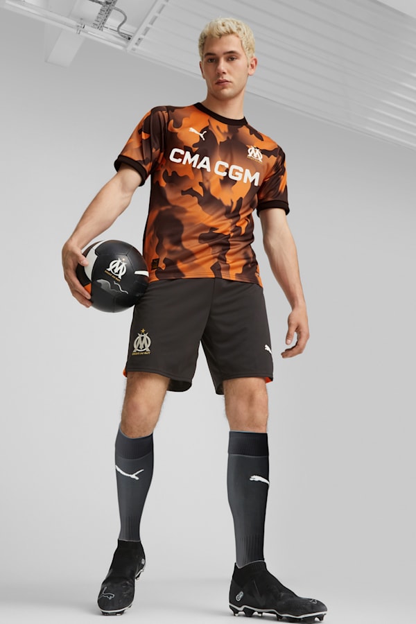 Olympique de Marseille 23/24 Third Jersey Men, PUMA Black-Flat Dark Gray-Rickie Orange, extralarge