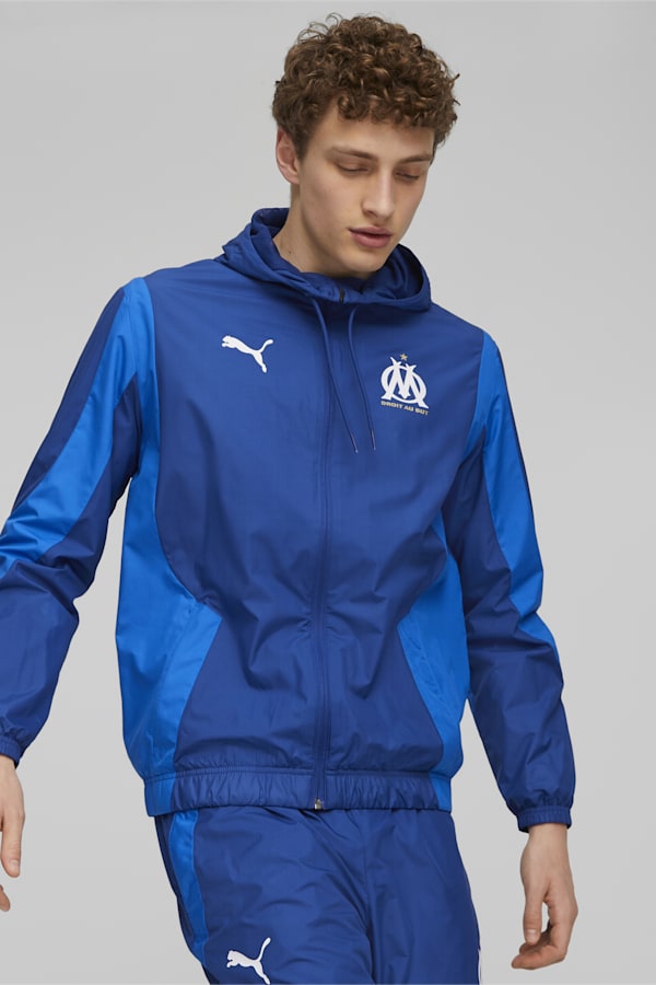 Olympique de Marseille Pre-match Football Jacket, PUMA Team Royal-Clyde Royal, extralarge