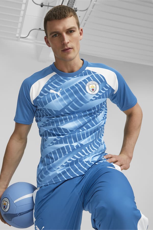 Manchester City Men's Pre-match Jersey, Lake Blue-PUMA White, extralarge