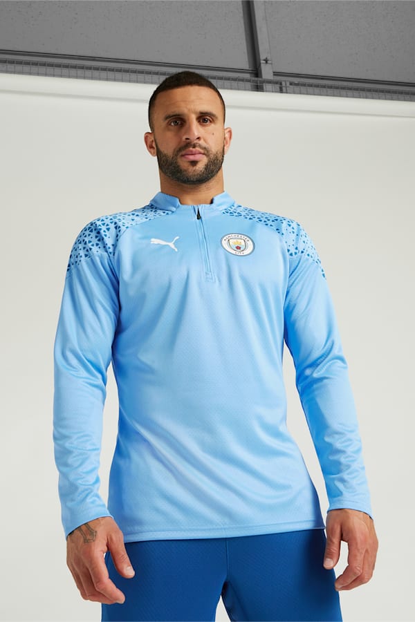 Manchester City Football Quarter-zip, Team Light Blue-Lake Blue, extralarge