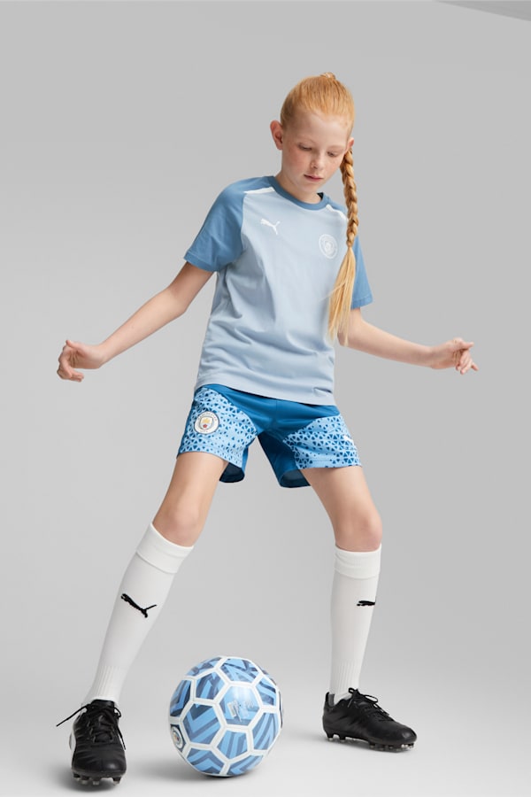 Manchester City Football Youth Training Shorts, Lake Blue-Team Light Blue, extralarge