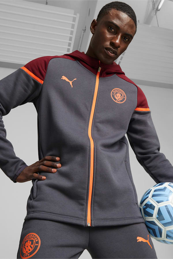 Manchester City Football Casuals Hooded Jacket, Strong Gray-Aubergine, extralarge-GBR