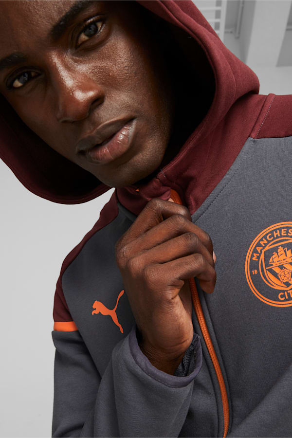 Manchester City Football Casuals Hooded Jacket, Strong Gray-Aubergine, extralarge-GBR