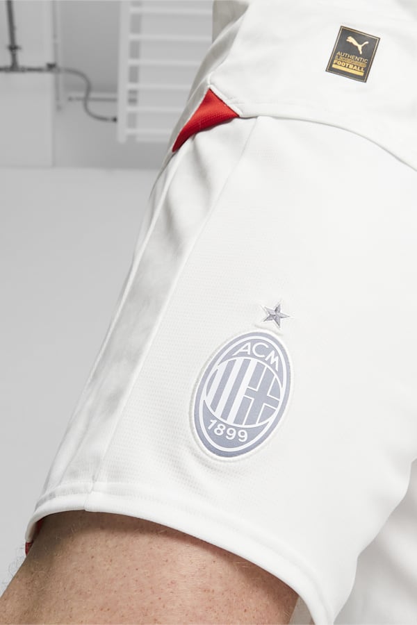 AC Milan Football Shorts, PUMA White-Feather Gray, extralarge