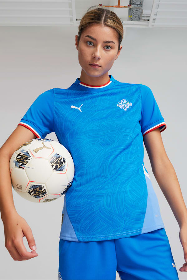 Iceland 2024 Women's Home Football Jersey, Racing Blue-PUMA White, extralarge