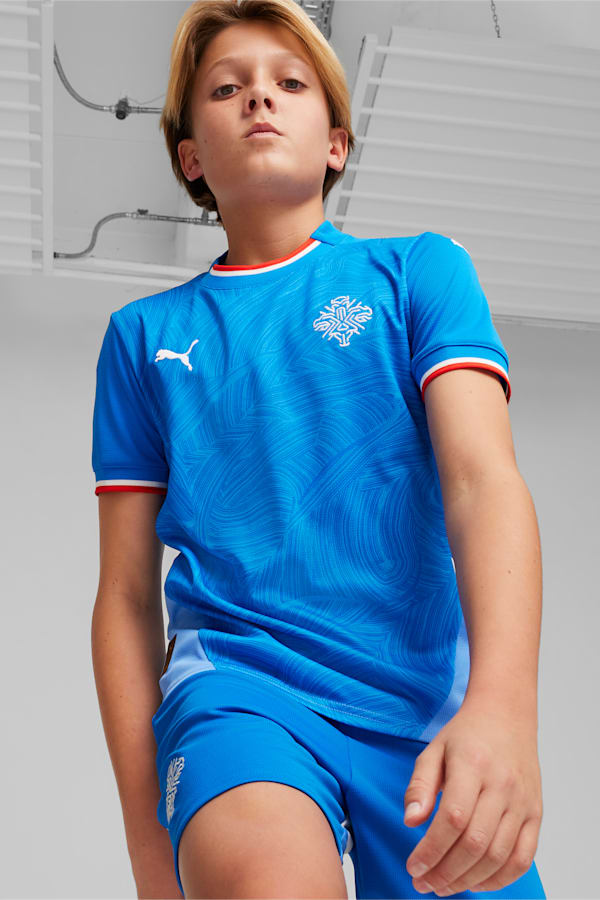 Iceland 2024 Youth Home Football Jersey, Racing Blue-PUMA White, extralarge