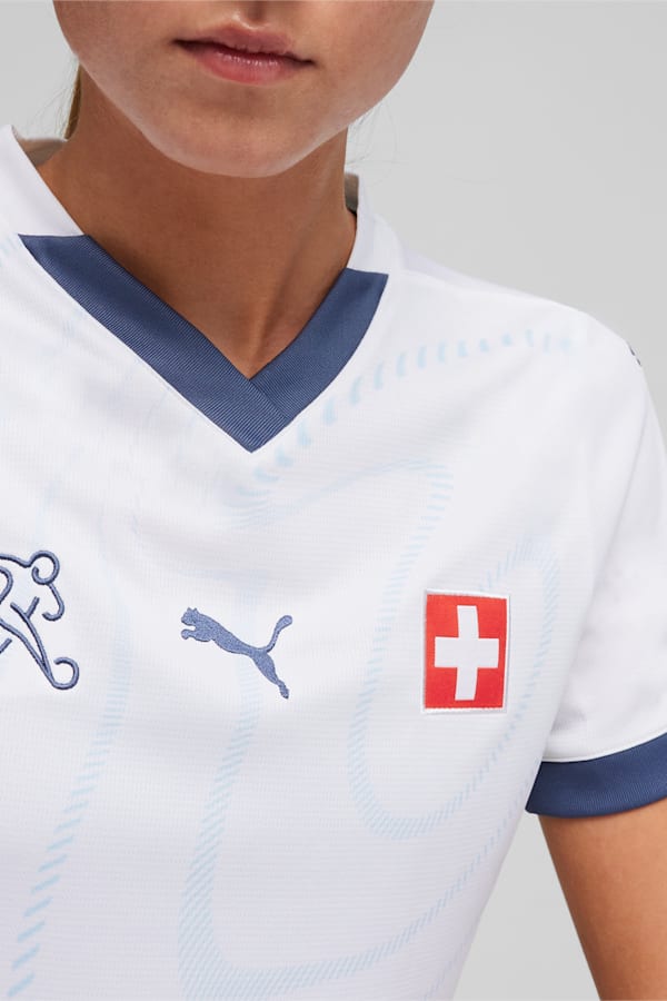 Switzerland Football 2024 Women's Away Jersey, PUMA White-Icy Blue, extralarge