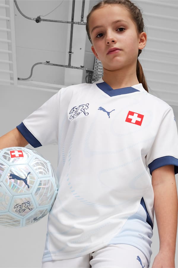 Switzerland 2024 Away Jersey Youth, PUMA White-Icy Blue, extralarge