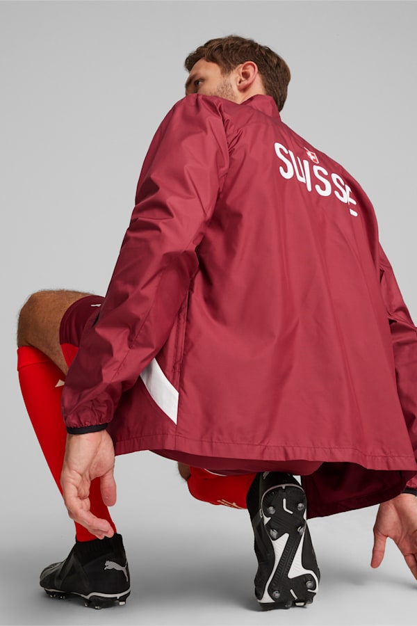 Switzerland Pre-match Woven Jacket, Team Regal Red-PUMA White, extralarge