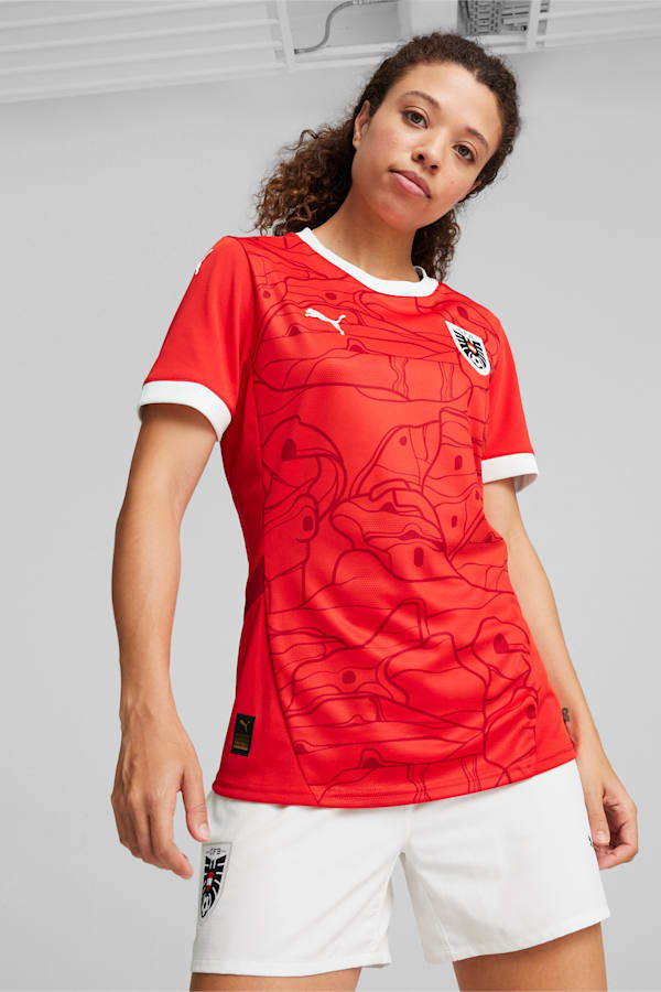Austria 2024 Women's Home Football Jersey, PUMA Red-Chili Pepper, extralarge