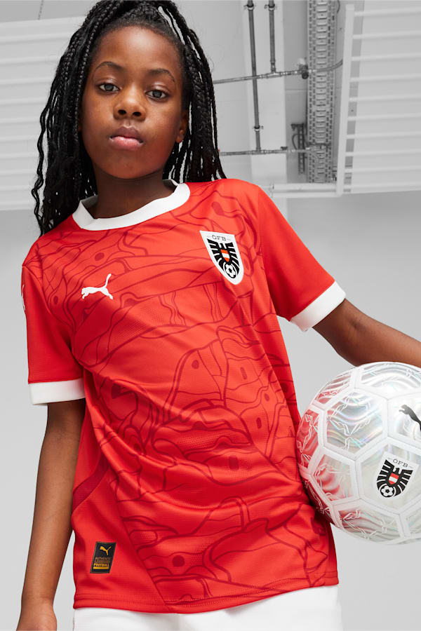 Austria 2024 Youth Home Football Jersey, PUMA Red-Chili Pepper, extralarge