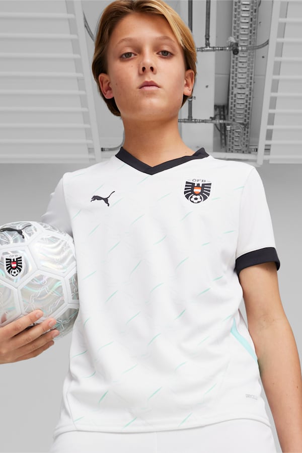 Austria 2024 Away Jersey Youth, PUMA White-Electric Peppermint, extralarge