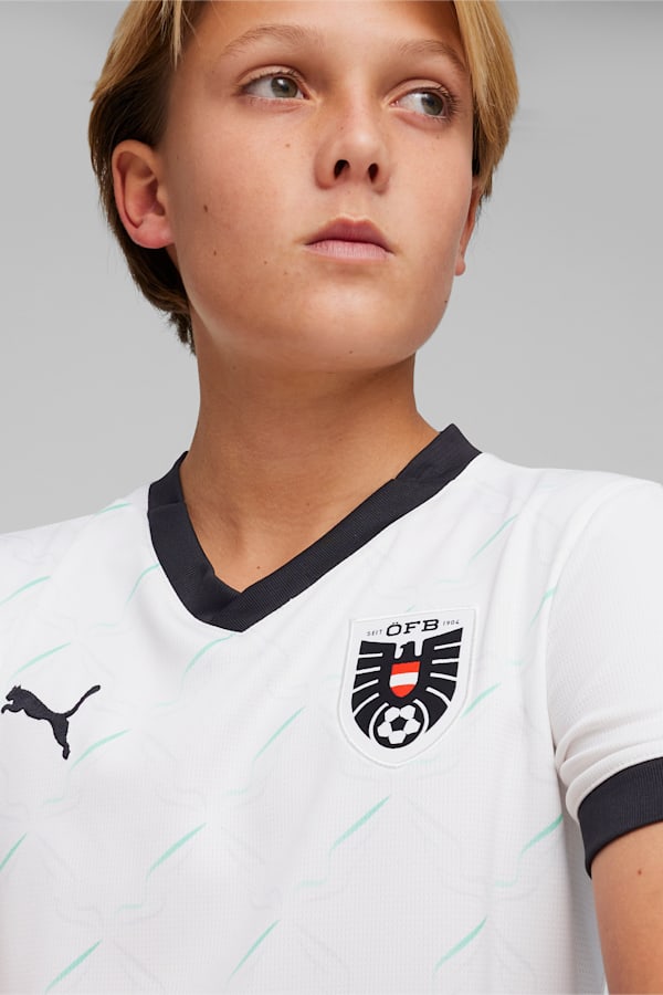 Austria 2024 Away Jersey Youth, PUMA White-Electric Peppermint, extralarge