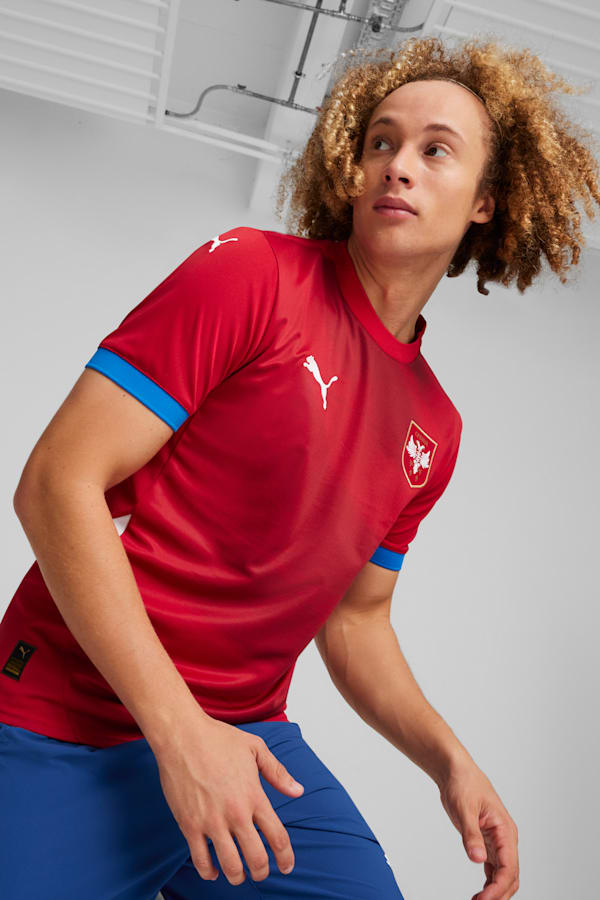 Serbia 2024 Home Jersey Men, Dark Cherry-PUMA Team Royal, extralarge