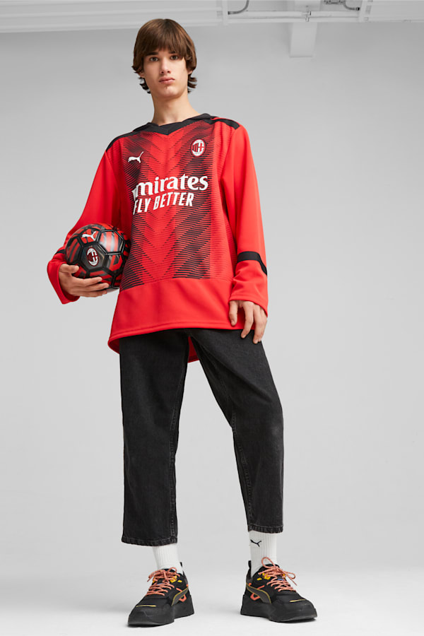 AC Milan Oversize Winter Football Jersey, For All Time Red-PUMA Black, extralarge-GBR