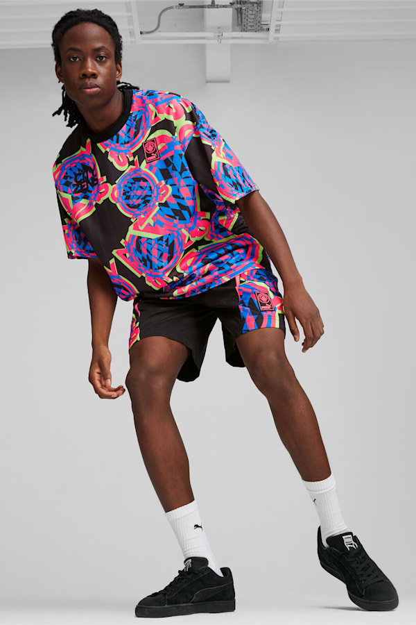 Manchester City FtblNrgy Woven Short, PUMA Black-Sunset Glow, extralarge