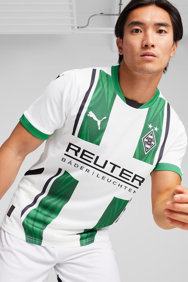 Borussia Mönchengladbach 24/25 Home Jersey Men, PUMA White-Archive Green, extralarge