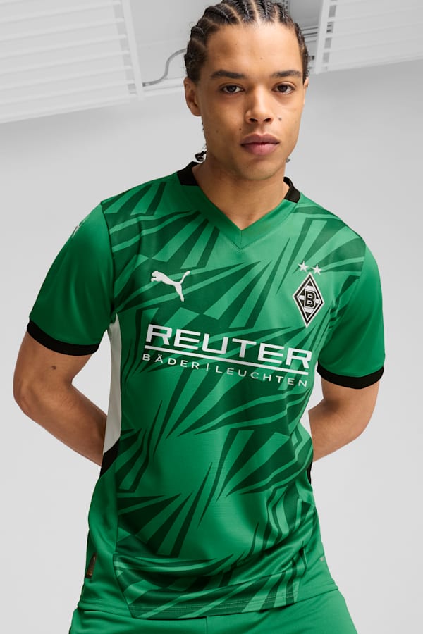Borussia Mönchengladbach 24/25 Away Jersey Men, Archive Green-PUMA White, extralarge