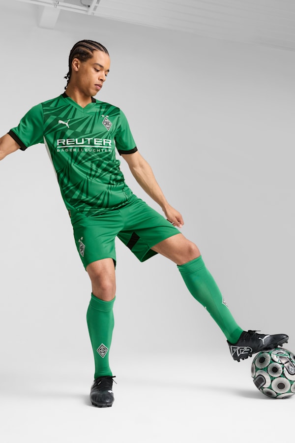 Borussia Mönchengladbach 24/25 Away Jersey Men, Archive Green-PUMA White, extralarge