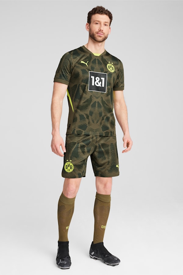 Borussia Dortmund 24/25 Goalkeeper Short Sleeve Jersey Men, Olive Drab-Myrtle, extralarge