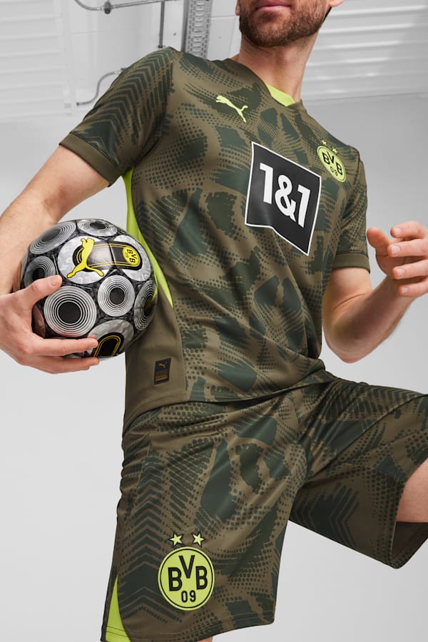 Borussia Dortmund 24/25 Goalkeeper Shorts Men, Olive Drab-Myrtle, extralarge