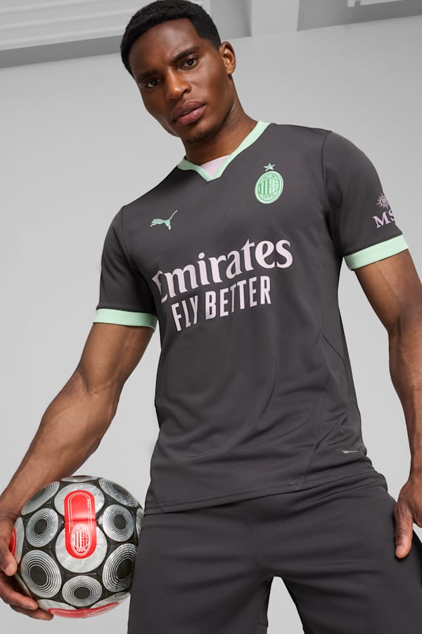 AC Milan 24/25 Third Jersey Men, Shadow Gray-Fresh Mint, extralarge