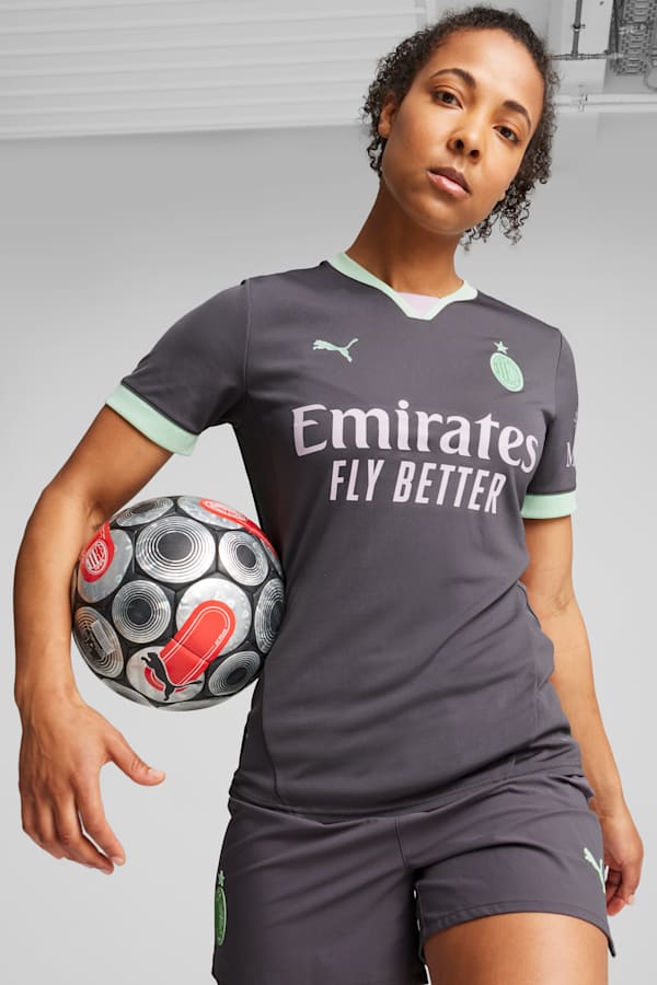 AC Milan 24/25 Third Jersey Women, Shadow Gray-Fresh Mint, extralarge