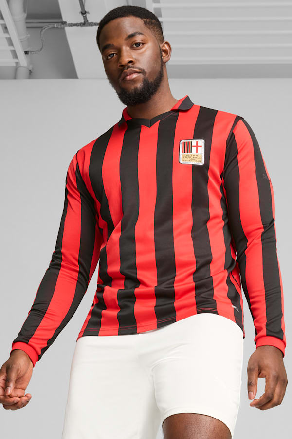 AC Milan 125th Anniversary Authentic Jersey Men, PUMA Black-For All Time Red, extralarge