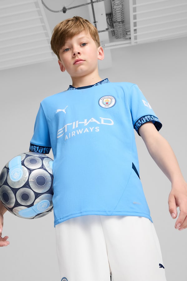 Manchester City 24/25 Home Jersey Youth, Team Light Blue-Marine Blue, extralarge