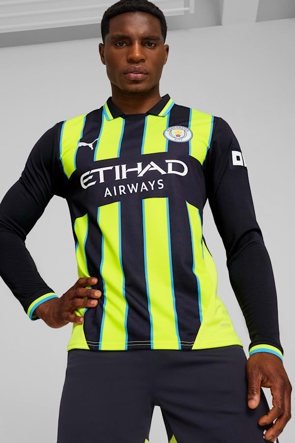 Manchester City 24/25 Away Long Sleeve Jersey Men, New Navy-Yellow Glow, extralarge-GBR