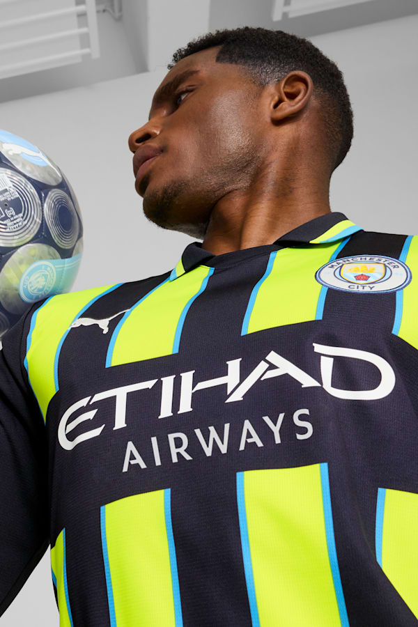 Manchester City 24/25 Away Long Sleeve Jersey Men, New Navy-Yellow Glow, extralarge-GBR