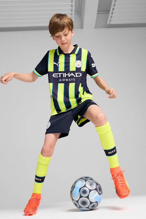 Manchester City 24/25 Away Jersey Youth, New Navy-Yellow Glow, extralarge