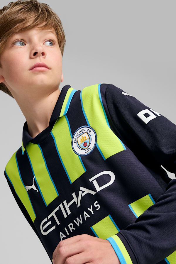 Manchester City 24/25 Away Long Sleeve Jersey Youth, New Navy-Yellow Glow, extralarge-GBR