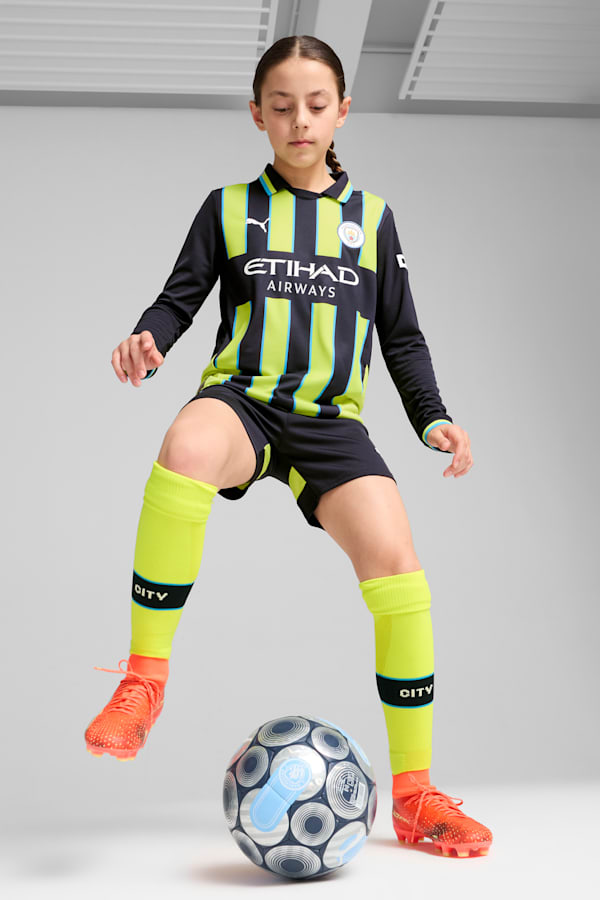 Manchester City 24/25 Away Long Sleeve Jersey Youth, New Navy-Yellow Glow, extralarge-GBR