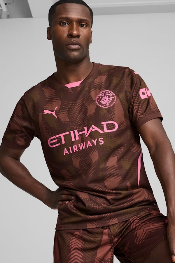 Manchester City 24/25 Goalkeeper Short Sleeve Jersey Men, Espresso Brown-Wild Willow, extralarge
