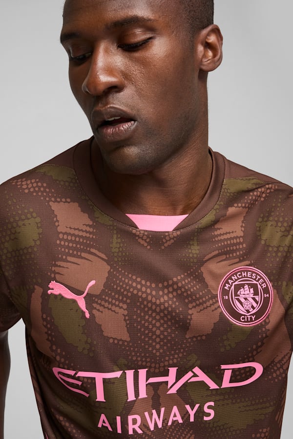 Manchester City 24/25 Goalkeeper Short Sleeve Jersey Men, Espresso Brown-Wild Willow, extralarge