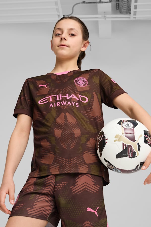 Manchester City 24/25 Goalkeeper Short Sleeve Jersey Youth, Espresso Brown-Wild Willow, extralarge