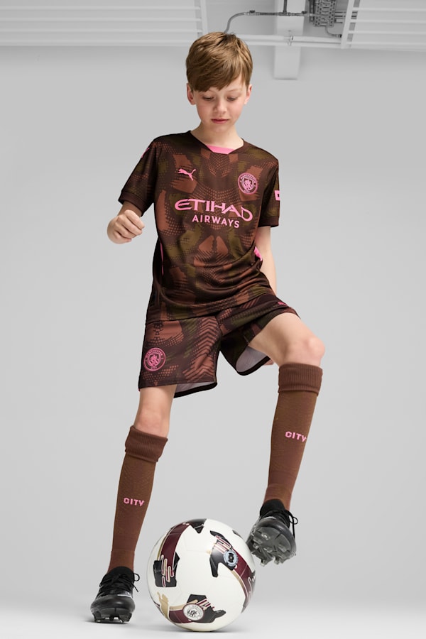 Manchester City 24/25 Goalkeeper Short Sleeve Jersey Youth, Espresso Brown-Wild Willow, extralarge