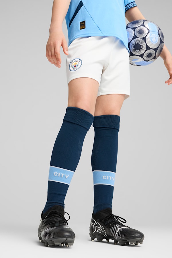 Manchester City 24/25 Shorts Youth, PUMA White-Marine Blue, extralarge