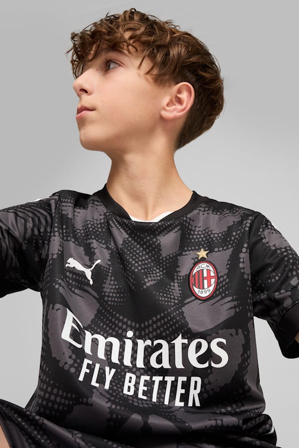 AC Milan 24/25 Goalkeeper Short Sleeve Jersey Youth, PUMA Black-Dark Coal, extralarge