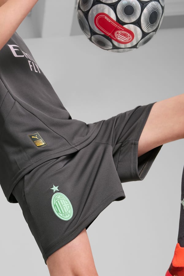 AC Milan 24/25 Shorts Youth, Shadow Gray-Fresh Mint, extralarge