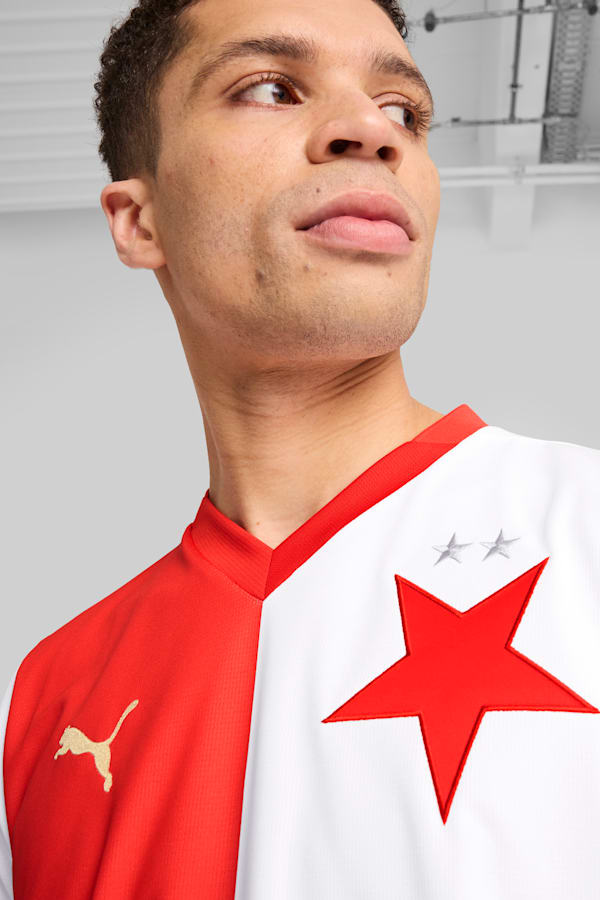 SK Slavia Praha 24/25 Home Jersey Men, PUMA White-PUMA Red, extralarge
